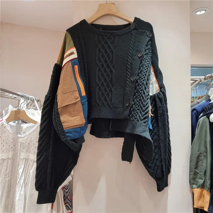 UNIKCOSA ColorWeave Irregular Knit Cardigan for Women 🎨