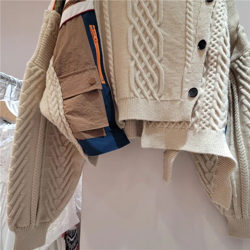 UNIKCOSA ColorWeave Irregular Knit Cardigan for Women 🎨