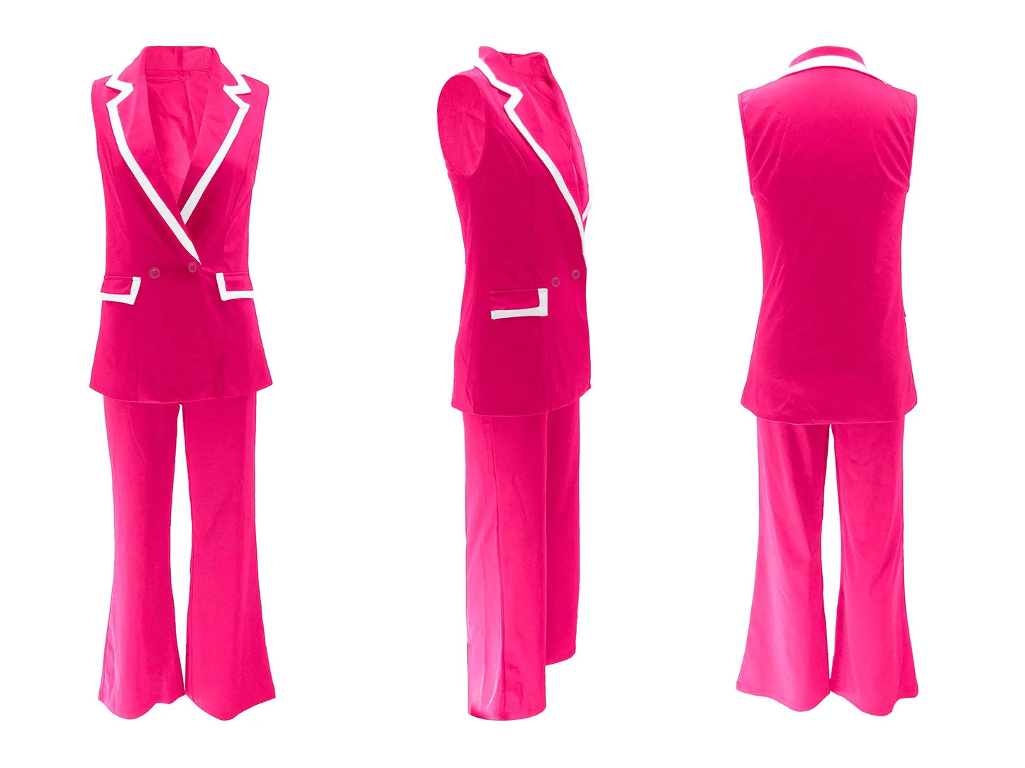 UNIKCOSA™ 2025 Elegant 2-Piece Pant Set – Sleeveless Vest Coat & High-Waist Wide-Leg Pants | Women’s Work & Party Matching Outfit