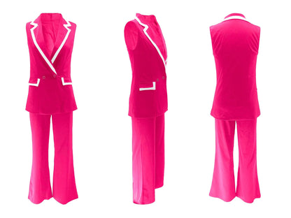 UNIKCOSA™ 2025 Elegant 2-Piece Pant Set – Sleeveless Vest Coat & High-Waist Wide-Leg Pants | Women’s Work & Party Matching Outfit