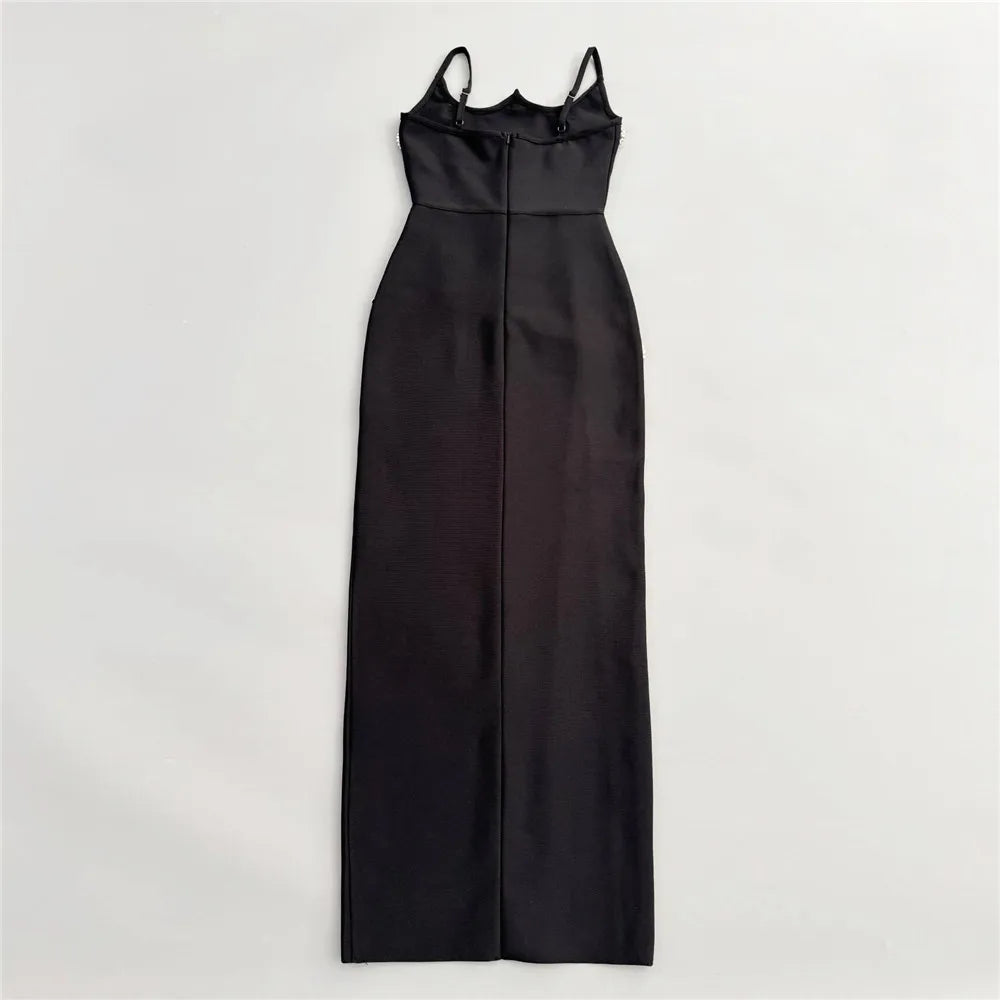 UNIKCOSA’s Diamond Chain Backless Dress — Black Bodycon Bandage Party Elegance 2025