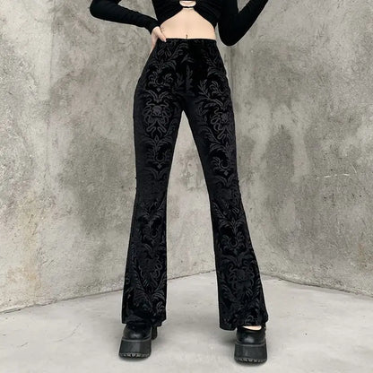 UNIKCOSA’s Dark Chic Trousers — High-Waist Slimming Straight-Leg Micro-Flare Pants