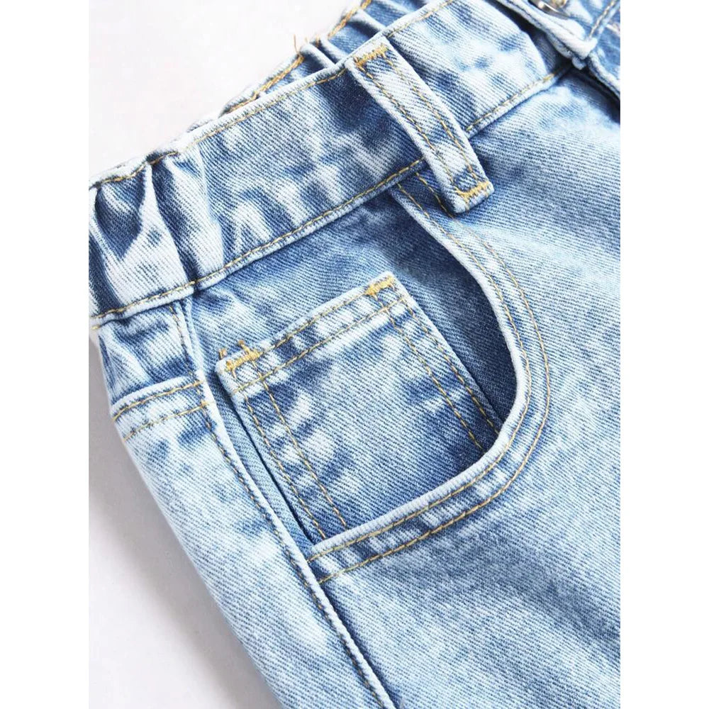 UNIKCOSA’s Vintage Embroidered Denim — High-Waist Distressed Wide-Leg Jeans