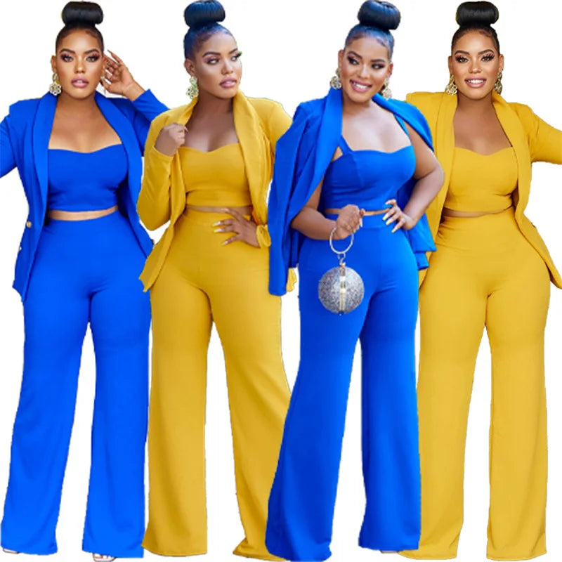 UNIKCOSA’s Elegant 3-Piece Suit — Office Lady Blazer + Pants Formal Business Set