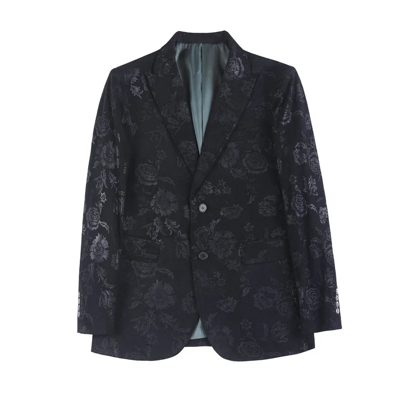 UNIKCOSA Men’s Floral Blazer – Slim Fit Single-Breasted Business & Formal Suit Jacket (Spring Edition)