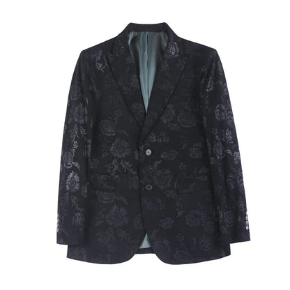 UNIKCOSA Men’s Floral Blazer – Slim Fit Single-Breasted Business & Formal Suit Jacket (Spring Edition)