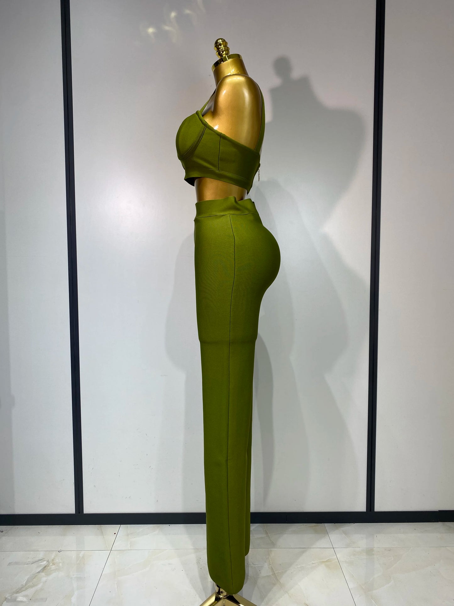 UNIKCOSA’s Bandage 2-Piece Set — Sexy Crop Top + High-Waist Pants Evening Party Elegance