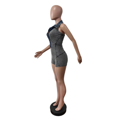 UNIKCOSA’s 2025 Patchwork Knit Jumpsuit — Ribbed Halter V-Neck One-Piece Streetwear Chic
