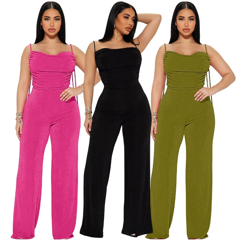 UNIKCOSA™ 2025 Summer Sling Jumpsuit – Sexy Sleeveless One-Piece with High-Waist Long Pants | Women’s Y2K Streetwear Romper