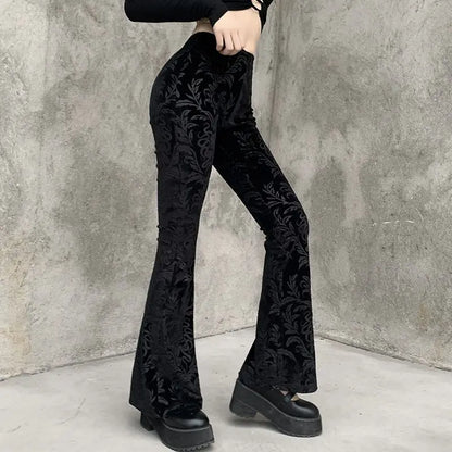 UNIKCOSA’s Dark Chic Trousers — High-Waist Slimming Straight-Leg Micro-Flare Pants