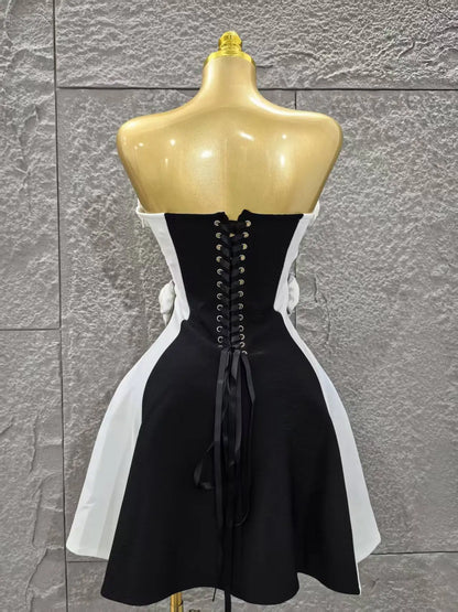 UNIKCOSA’s Strapless Floral Bandage Mini Dress — A-Line Birthday & Vacation Party Elegance