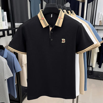UNIKCOSA Men’s Embroidered Polo T-Shirt – Summer Slim Fit Stand Collar Business Casual Top