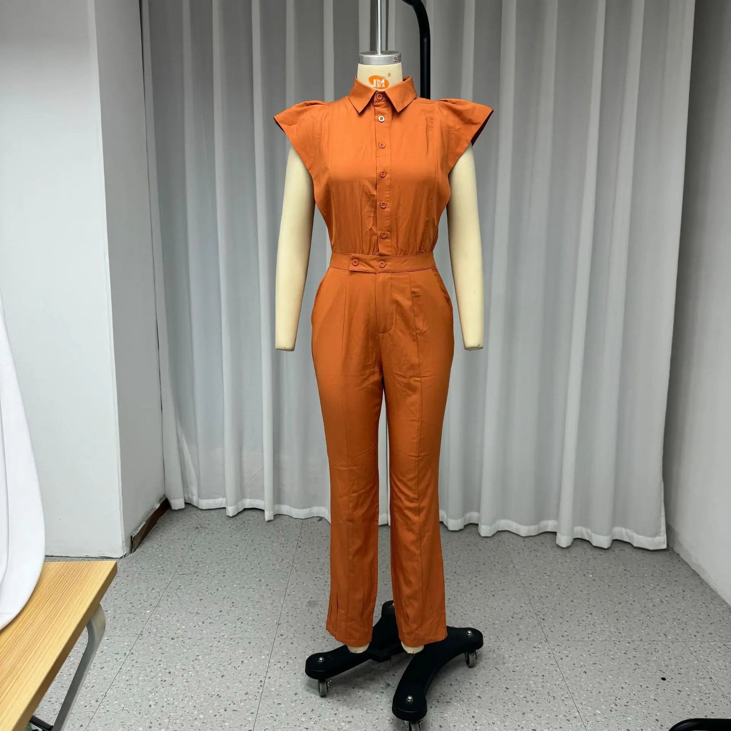 UNIKCOSA™ 2024 Autumn Casual Jumpsuit – Lapel Collar High-Waist Wide-Leg One-Piece | Women’s Solid Streetwear Body Pants