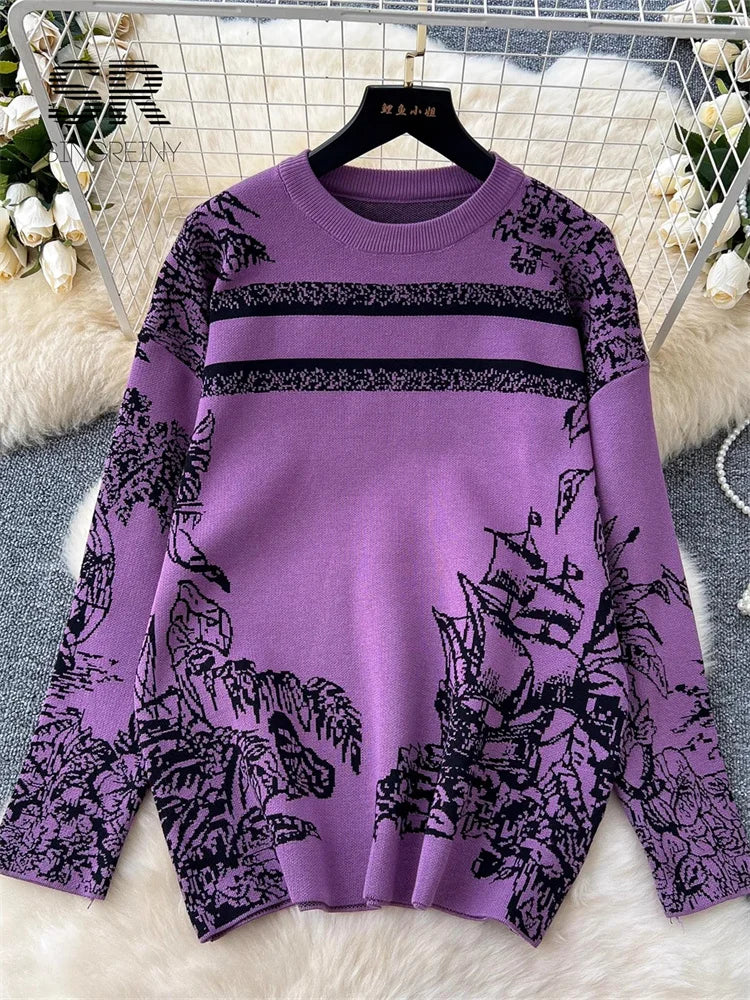 UNIKCOSA’s Jacquard Knit 2-Piece Set — Cozy Sweater + Wide-Leg Pants Autumn/Winter Suit