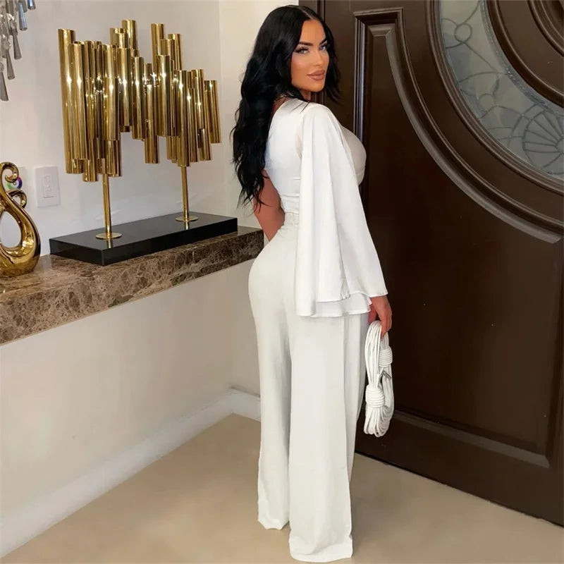 UNIKCOSA’s Black & White Co-Ord Set — One-Sleeve Crop Top + Wide-Leg Pants