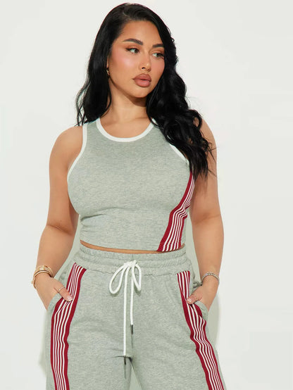 UNIKCOSA’s Sporty Chic 2-Piece Set — Tank Top + Side-Stripe Straight-Leg Pants
