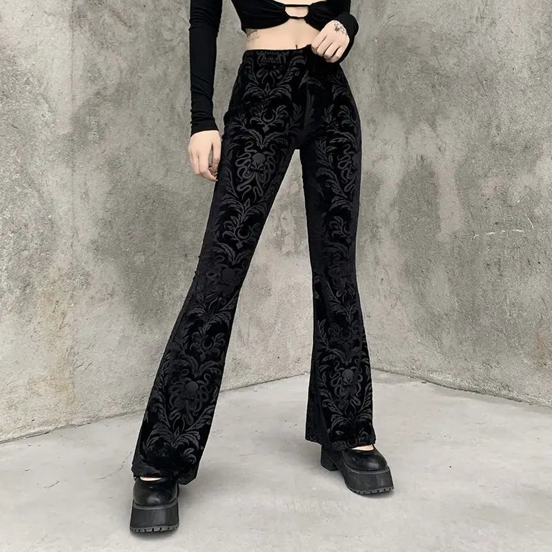 UNIKCOSA’s Dark Chic Trousers — High-Waist Slimming Straight-Leg Micro-Flare Pants