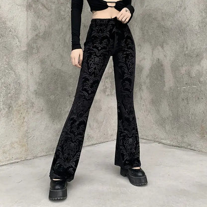 UNIKCOSA’s Dark Chic Trousers — High-Waist Slimming Straight-Leg Micro-Flare Pants