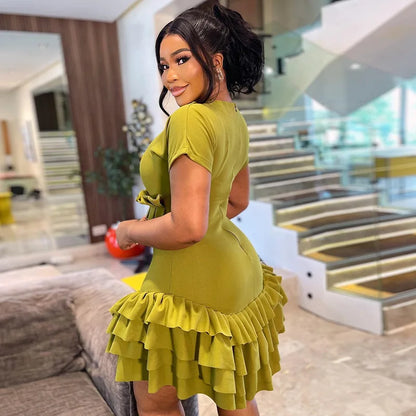 UNIKCOSA’s 2025 Solid Pleated Mini Dress — Sweet & Fresh Short-Sleeve Casual Chic