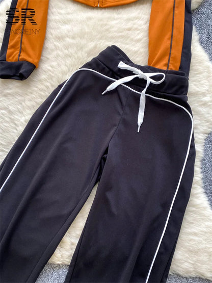 UNIKCOSA’s Color Block Sport Set — Stand Collar Zip Top + Yoga Pants 2-Piece