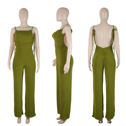 UNIKCOSA™ 2025 Summer Sling Jumpsuit – Sexy Sleeveless One-Piece with High-Waist Long Pants | Women’s Y2K Streetwear Romper
