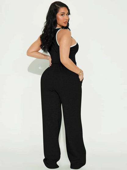 UNIKCOSA’s Sporty Chic 2-Piece Set — Tank Top + Side-Stripe Straight-Leg Pants