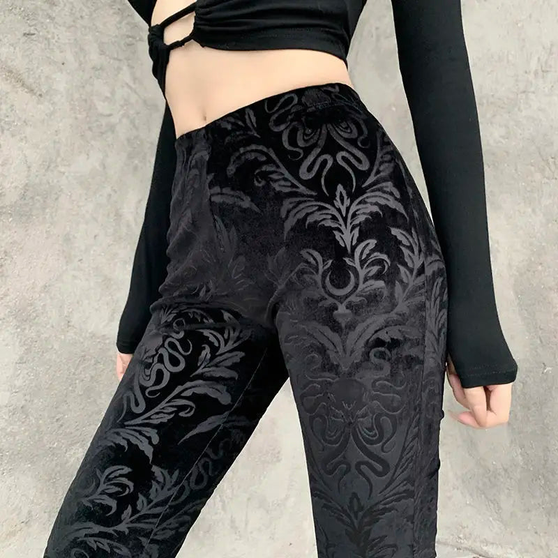 UNIKCOSA’s Dark Chic Trousers — High-Waist Slimming Straight-Leg Micro-Flare Pants