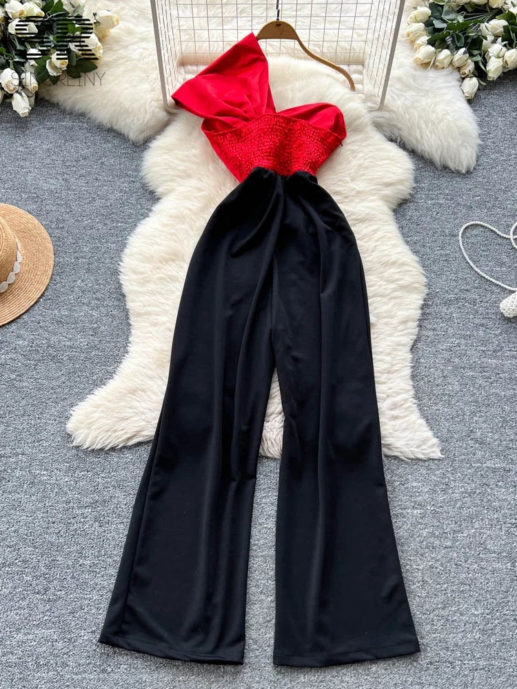 UNIKCOSA’s Off-Shoulder Color Block Romper — Strapless Summer Party Jumpsuit