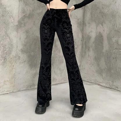 UNIKCOSA’s Dark Chic Trousers — High-Waist Slimming Straight-Leg Micro-Flare Pants
