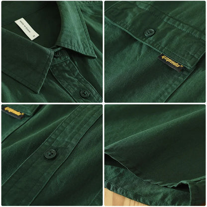 UNIKCOSA Men’s Cargo Shirt Jacket – Retro Cotton Safari-Style Workwear Top (Versatile Loose-Fit Uniform Edition)