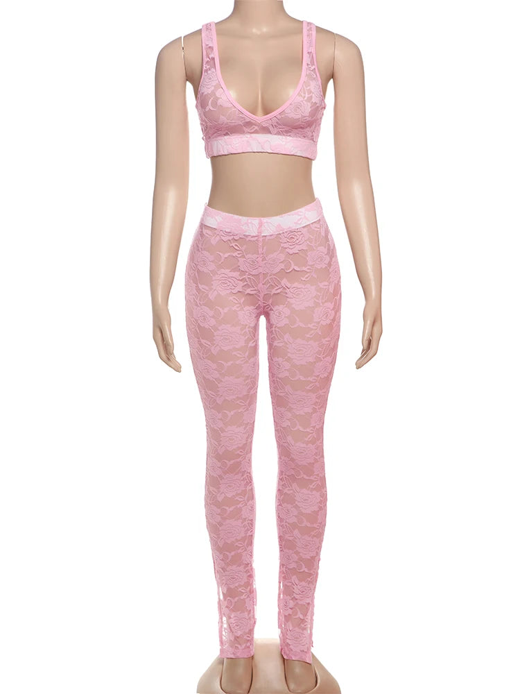 UNIKCOSA™ Jacquard 2-Piece Coquette Set – Wide Belt Tank Top & Stretch Leggings | Women’s Sexy Summer Clubwear