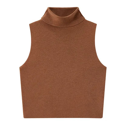 Luxurious Women's Cozy 2-Piece Wool Blend Turtleneck Sweater & Vest Set