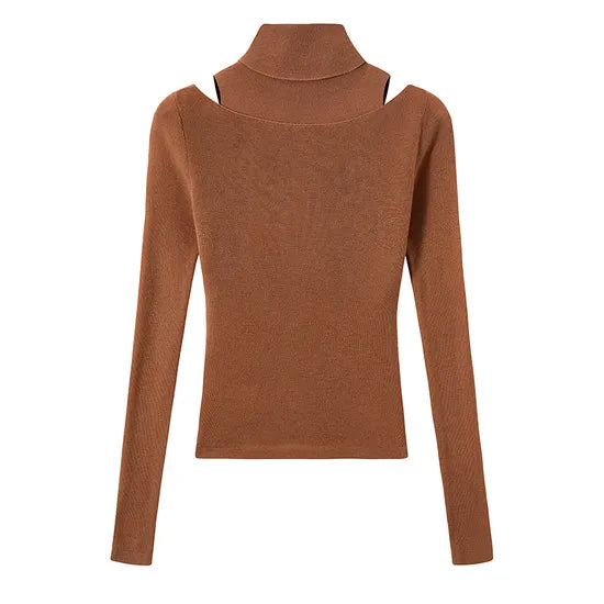 Luxurious Women's Cozy 2-Piece Wool Blend Turtleneck Sweater & Vest Set