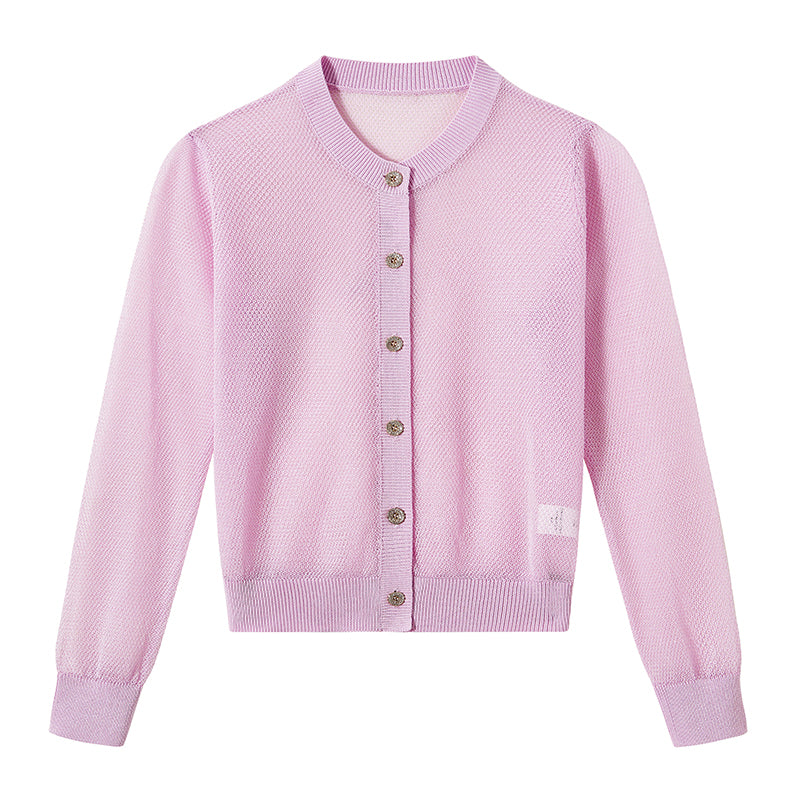 Chic Women's Knitwear Fashion Sweater Cardigan Autumn Mesh Cover-up Jacket