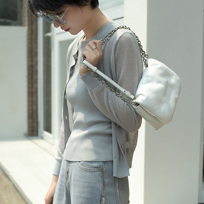 Chic Women's Knitwear Fashion Sweater Cardigan Autumn Mesh Cover-up Jacket