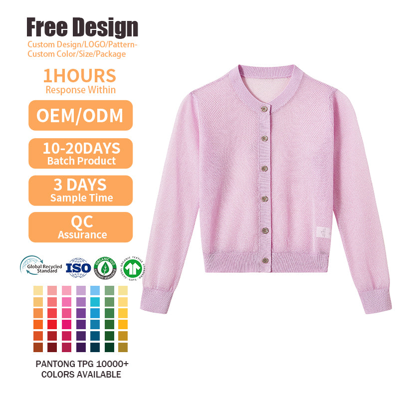 Chic Women's Knitwear Fashion Sweater Cardigan Autumn Mesh Cover-up Jacket