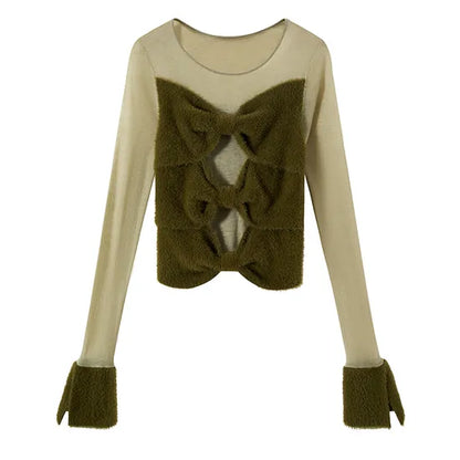 Chic Women's Slim Mohair Blend Knitted Pullover – Fashionable Crew Neck Sweater