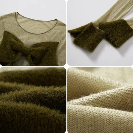 Chic Women's Slim Mohair Blend Knitted Pullover – Fashionable Crew Neck Sweater