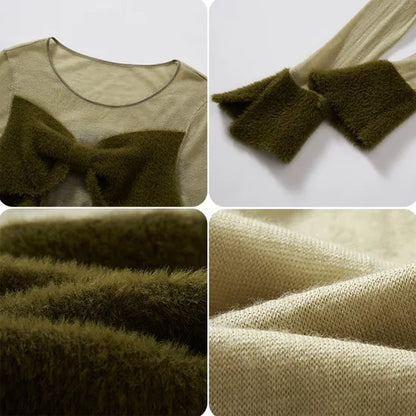 Chic Women's Slim Mohair Blend Knitted Pullover – Fashionable Crew Neck Sweater