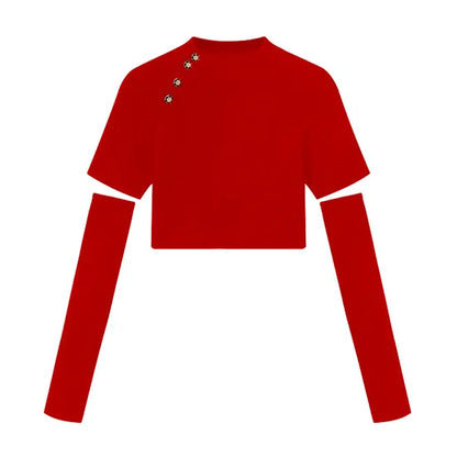 Women's Stylish Knit Pullover Top: Short-Sleeve, Stand Collar, Bamboo Blend