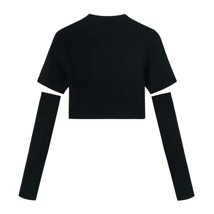 Women's Stylish Knit Pullover Top: Short-Sleeve, Stand Collar, Bamboo Blend