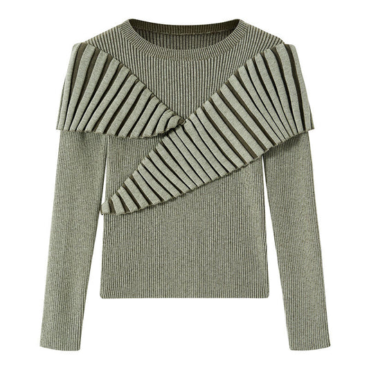 Cozy Wool Blend Women's Long Sleeve Crew Neck Pullover Sweater Autumn Fashion