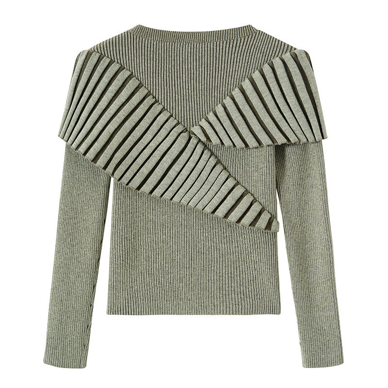 Cozy Wool Blend Women's Long Sleeve Crew Neck Pullover Sweater Autumn Fashion