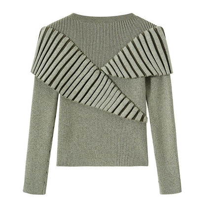 Cozy Wool Blend Women's Long Sleeve Crew Neck Pullover Sweater Autumn Fashion