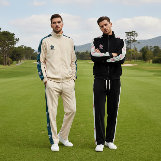 UNIKCOSA Love Embroidery Casual Suit – Two-Piece Street Set for Men