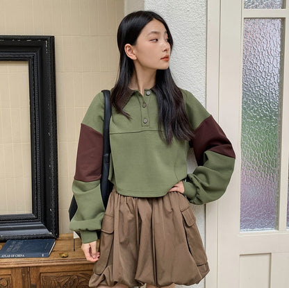 UNIKCOSA Velora Korean Style Color Matching Pullover 💫