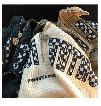 UNIKCOSA UrbanSoul Unisex Corduroy Lapel Hoodie Coat