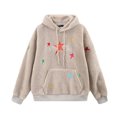 UNIKCOSA NoirFit Lamb Wool Hooded Sweater Pentagram 💫