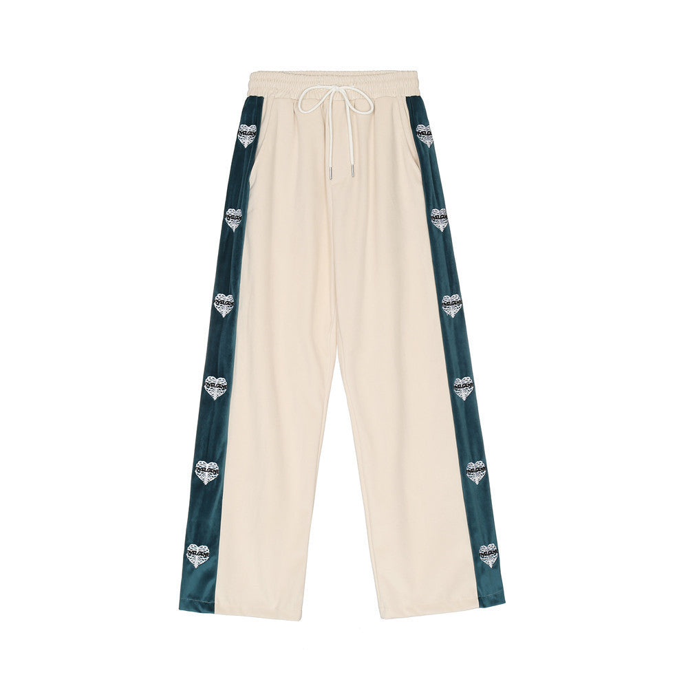 UNIKCOSA Love Embroidery Casual Suit – Two-Piece Street Set for Men