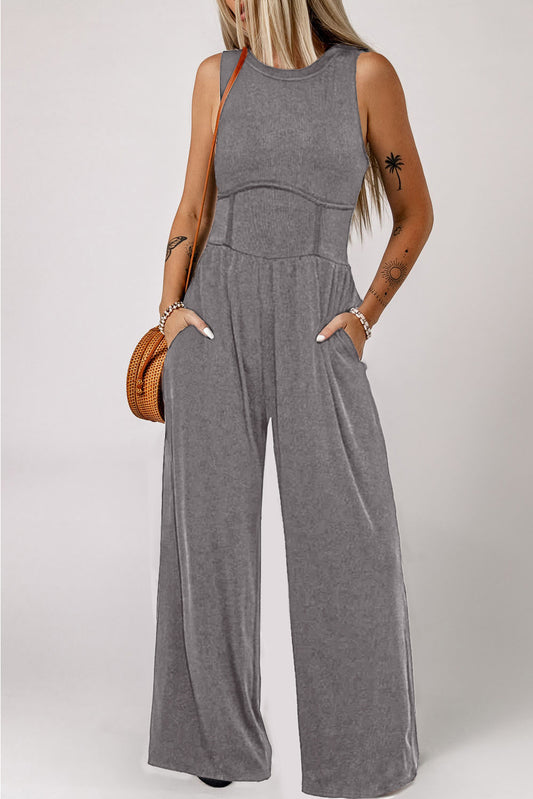 UNIKCOSA Velora Cinched Waist Sleeveless Wide Leg Jumpsuit 💫